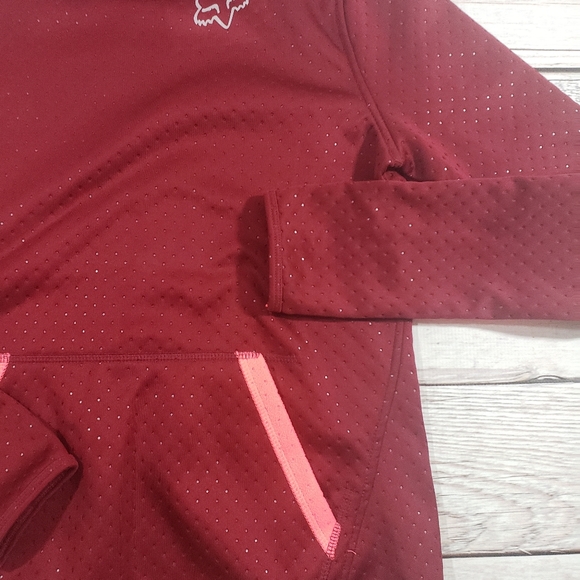 FOX womens maroon pink hooded sweater hoodie xs - Picture 3 of 8